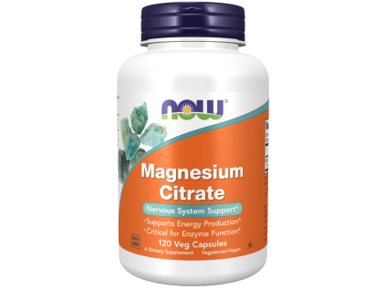 NOW Cytrynian magnezu (cytrynian magnezu), 400 mg, 120 kapsułek roślinnych