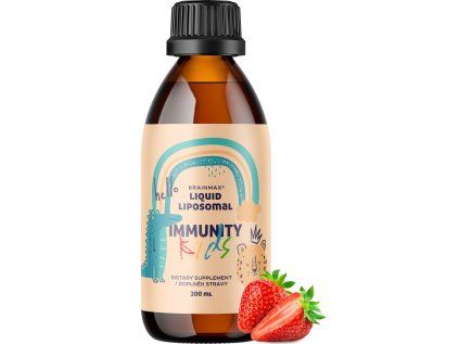 BrainMax Liposomalny kompleks witamin dla dzieci, wsparcie odporności, truskawka, 200 ml
