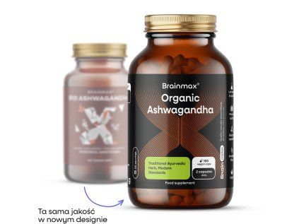 BrainMax BIO Ashwagandha (aszwaganda), 560 mg, 100 kapsułek roślinnych