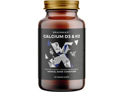 BrainMax Calcium D3 & K2, wapń z witaminą D3 i K2, 90 kapsułek roślinnych