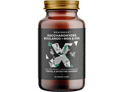 BrainMax Saccharomyces boulardii + probiotyki podróżne z kapsułkami MOS i FOS 90 kapsułek roślinnych