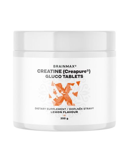Tabletki BrainMax Creatine Creapure® Gluco, Lemon, Monohydrat kreatyny w tabletkach, cytryna 350 g, 115 tabletek
