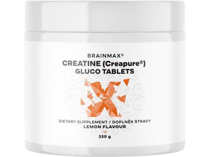 Tabletki BrainMax Creatine Creapure® Gluco, Lemon, Monohydrat kreatyny w tabletkach, cytryna 350 g, 115 tabletek