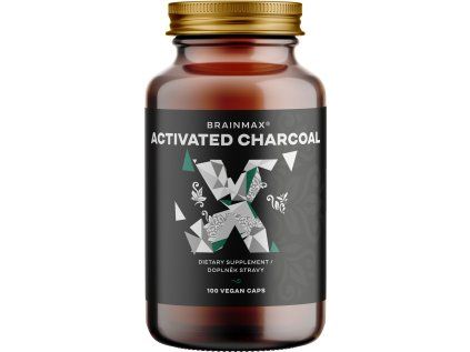 BrainMax Activated Charcoal, aktywny węgiel z łupin kokosowych, 575 mg, 100 kapsułek roślinnych