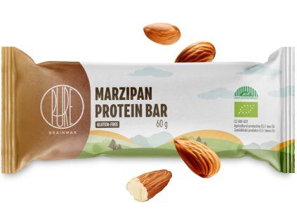 BrainMax Pure® Protein Bar, Baton proteinowy, Marcepan, BIO, 60 g