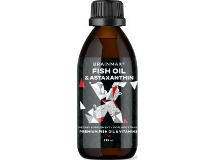 BrainMax Fish Oil & Astaxanthin, Super Omega 3, 3000 mg DHA a EPA, 275 ml
