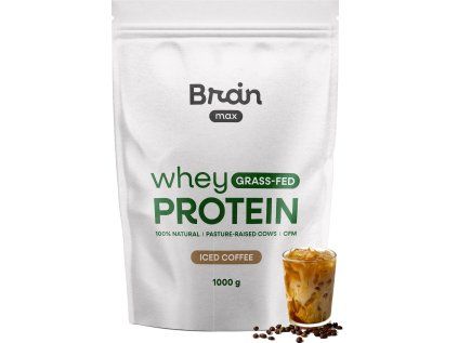 BrainMax Grass-fed Whey Protein, mrożona kawa, 1000 g
