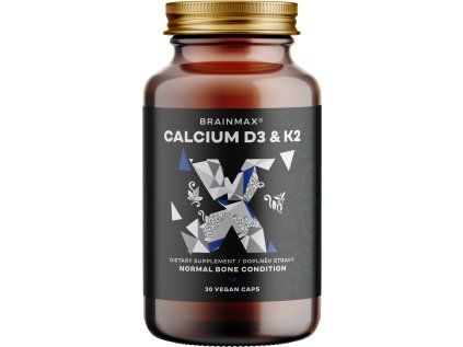BrainMax Calcium D3 & K2, wapń z witaminą D3 i K2, 30 kapsułek roślinnych