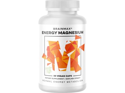 BrainMax Energy Magnesium®, 1000 mg, Jabłczan magnezu 200 mg, 50 kapsułek