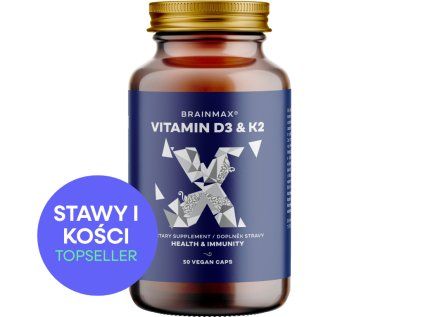 BrainMax Witamina D3 i K2, D3 5000 IU / K2 jako MK7 all-trans K2VITAL®DELTA 150 mcg, 50 kapsułek roślinnych