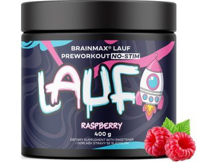 BrainMax LAUF® Przedtreningówka bez kofeiny, malina, 400 g