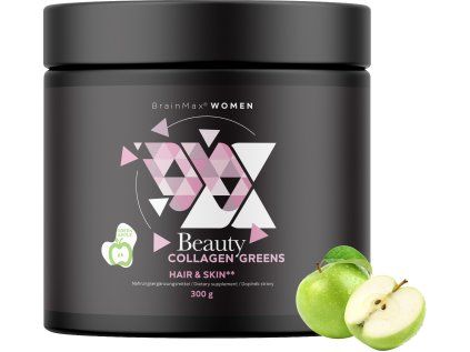 BrainMax Women Beauty Collagen Greens, Zielone Jabłko, 300 g