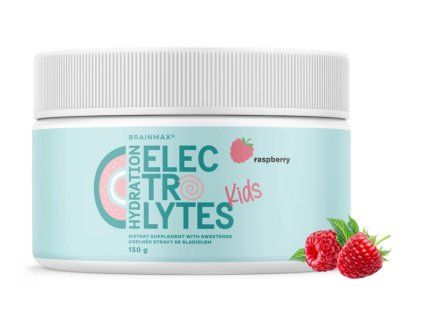 BrainMax KIDS Nawadniające elektrolity, Malina, 150 g