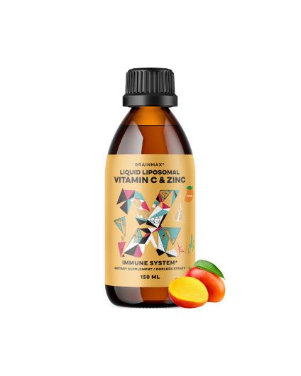 BrainMax KIDS Płynna liposomalna witamina C i cynk, mango, 150 ml