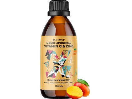 BrainMax KIDS Płynna liposomalna witamina C i cynk, mango, 150 ml